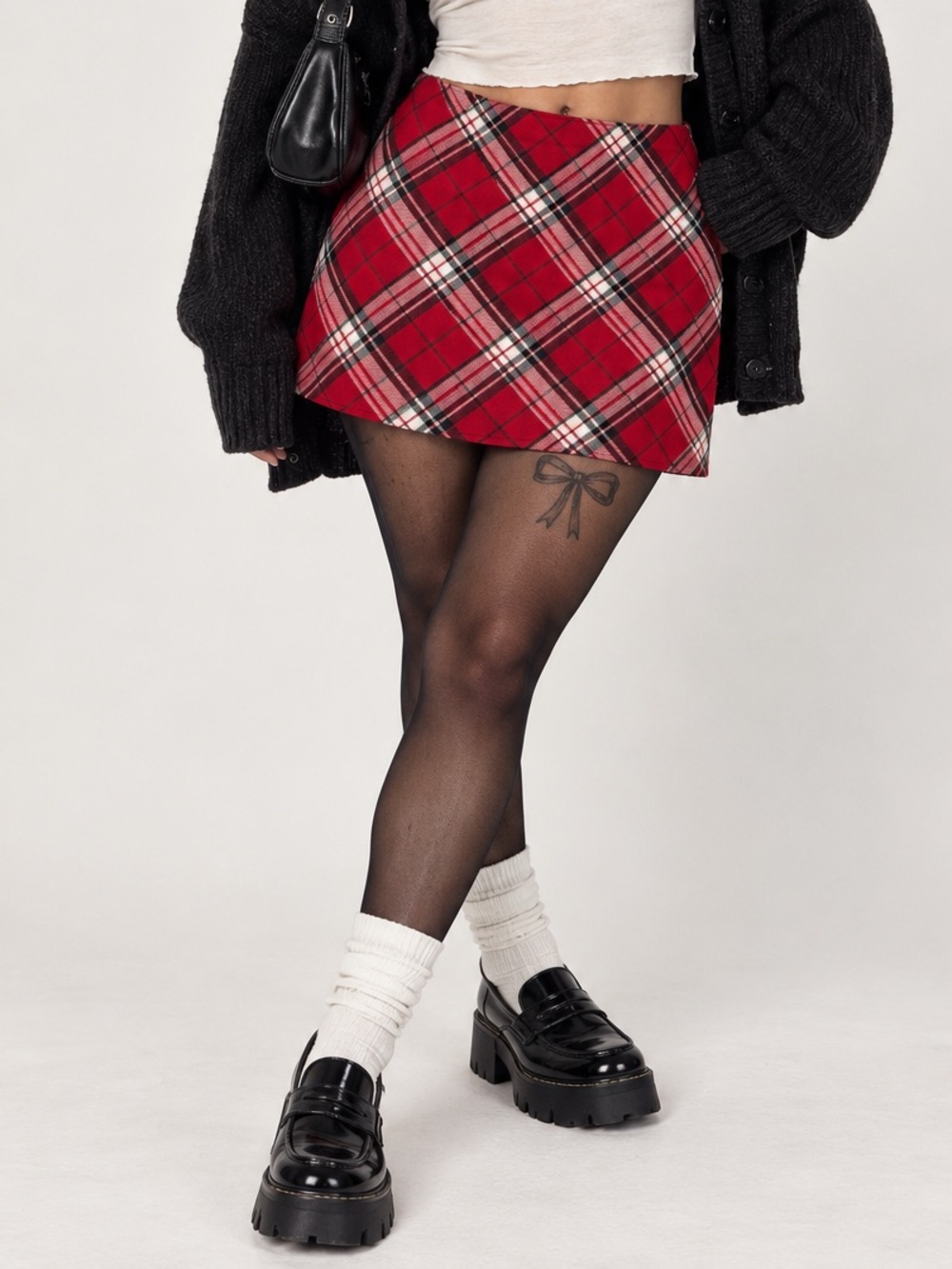 Originality Red Plaid Mini Skirt M NWT Preppy Grunge Y2K